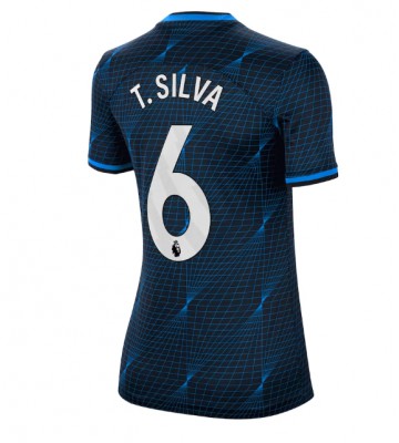 Chelsea Thiago Silva #6 Replika Udebanetrøje Dame 2023-24 Kortærmet